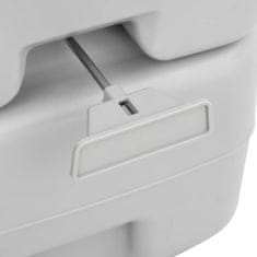Vidaxl Prenosné kempingové WC šedo-biele 20+10 l HDPE