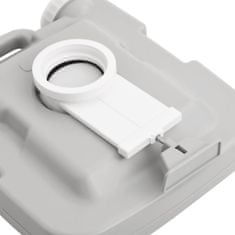 Vidaxl Prenosné kempingové WC, sivo biele 10+10 l, HDPE