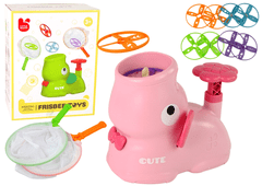 Lean-toys Arkádová hra Catch Frisbee Elephant Catapult Pink