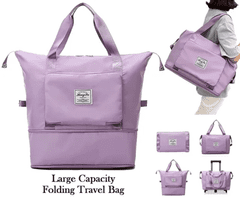 Alum online Skladacia cestovná taška s veľkým úložným priestorom - svetlo fialová