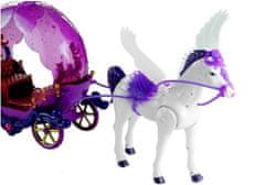 Lean-toys Súprava bábik s konským povozom znie fialovo