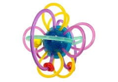 Lean-toys Detské hryzátko s korálkami Farebná hrkálka