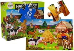 Lean-toys Puzzle Zviera z farmy 48 dielikov