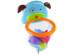 Lean-toys Hračka do kúpeľa Mini basketbalový kôš pre psov Gumové ryby