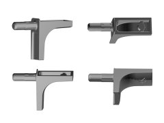 Dimex Moderná policová podperka K-line do nábytku, kolík ø 3 mm, strieborná, 8 ks