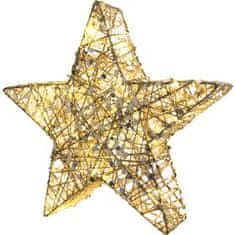 Retlux RXL 326 Vianočná hviezda z bavlnenej priadze s trblietkami 20 LED 30cm, teplá biela 50003921