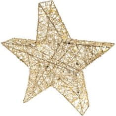 Retlux RXL 327 Vianočná hviezda z bavlnenej priadze s trblietkami 20 LED, 40 cm, teplá biela 50003922