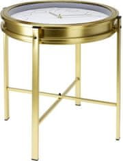 HOMESTYLING Konferenčný stolík s hodinami okrúhly 42 x 40 cm zlatý