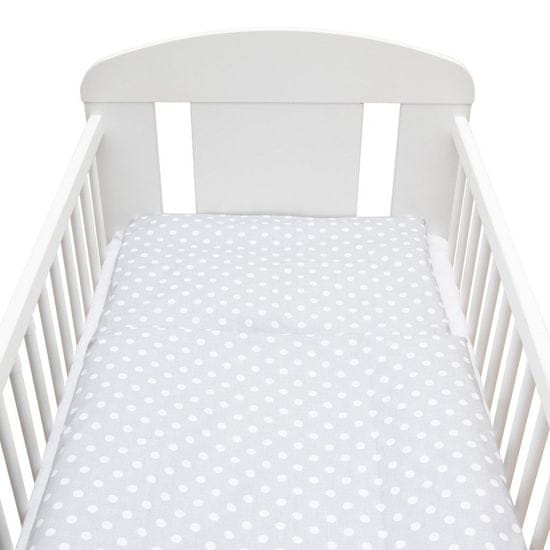 NEW BABY 2-dielne posteľné obliečky 90/120 cm sivé s bodkami