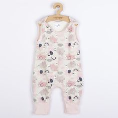 NEW BABY Dojčenské bavlnené dupačky Šťastné Sloníky ružová 56 (0-3m) Ružová