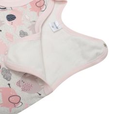 NEW BABY Dojčenské bavlnené dupačky Šťastné Sloníky ružová 56 (0-3m) Ružová