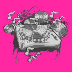 Baby Mix Sánkovací tanier 60 cm MUSIC ružový