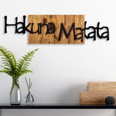 Wallity Nástenná drevená dekorácia HAKUNA MATATA hnedá/čierna