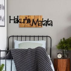 Wallity Nástenná drevená dekorácia HAKUNA MATATA hnedá/čierna