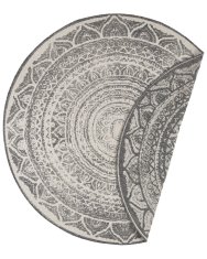 NORTHRUGS Kusový koberec Twin Supreme 104164 Siruma Grey/Cream – na von aj na doma 140x140 (priemer) kruh