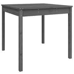 Vidaxl Záhradný stolík sivý 82,5x82,5x76 cm borovicový masív