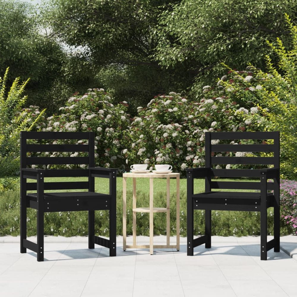 Petromila vidaXL Záhradné stoličky 2 ks čierne 60x48x91 cm borovicový masív