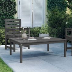 Vidaxl Záhradný stolík sivý 121x82,5x45 cm borovicový masív