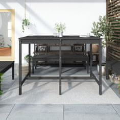 Vidaxl Záhradný stolík sivý 159,5x82,5x110 cm borovicový masív