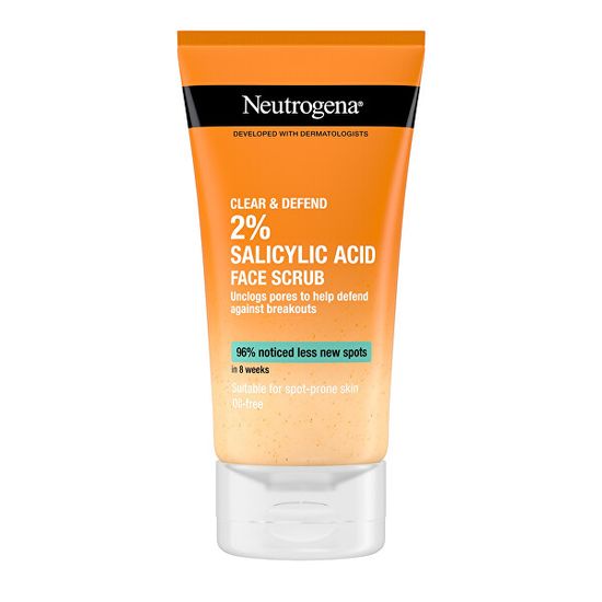 Neutrogena Vyhladzujúci peeling Clear & Defend (Facial Scrub) 150 ml