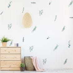Funlife Samolepky na stenu zelené listy 5 x 12 cm