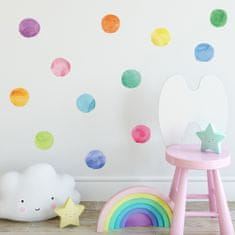 Funlife Samolepky do detskej izby veľké viacfarebné bodky 10 cm