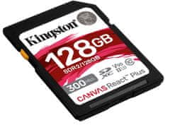 Kingston pamäťová karta 128GB Canvas React Plus SDXC UHS-II 300R/260W U3 V90 pre Full HD/4K/8K