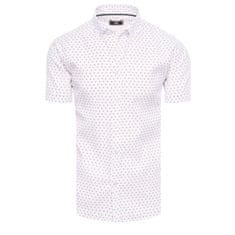Dstreet Pánska košeľa s krátkym rukávom RUTA biela kx1025 XL