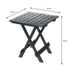 Dekorstyle Rozkladací balkónový stôl 50 cm PROGARDEN tmavo šedý