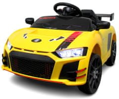 R-Sport Cabrio A1 Żółty, autko na akumulator, funkcja bujania, PILOT