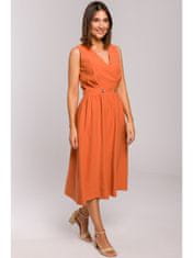 Style Stylove Dámske midi šaty Moloyde S224 pomarančová L