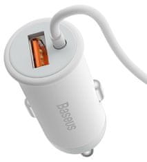 BASEUS CW01 magnetický držiak do auta s bezdrôtovým nabíjaním (do ventilačnej mriežky) s USB-A nabíjacím adaptérom 15W+25W biela, SUCX040002