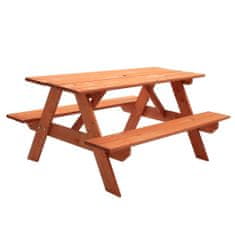 NEW BABY Detské drevené posedenie lavica a stôl 118 x 90 cm