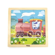 Viga Drevené puzzle pre najmenších 9 ks Vlak