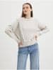 Krémový dámsky rebrovaný sveter s ozdobným lemom ONLY Stella M