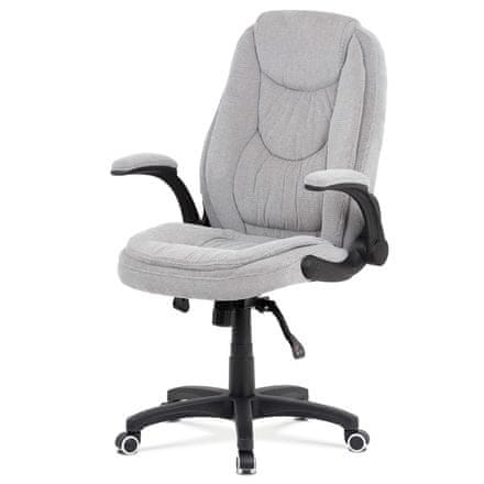 Autronic Kancelárska stolička Kancelářská židle, šedá látka, kříž plast černý, synchronní mechanismus (KA-G303 SIL2)