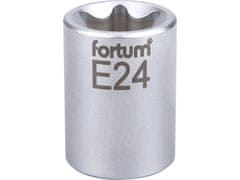 Fortum Hlavice nástrčné (4700705) hlavice nástrčná vnitřní TORX, 1/2&quot;, E 24, L 38mm, 61CrV5