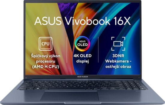 ASUS Vivobook 16X OLED (M1603, AMD Ryzen 5000 saries) (M1603QA-QOLED056W), modrá