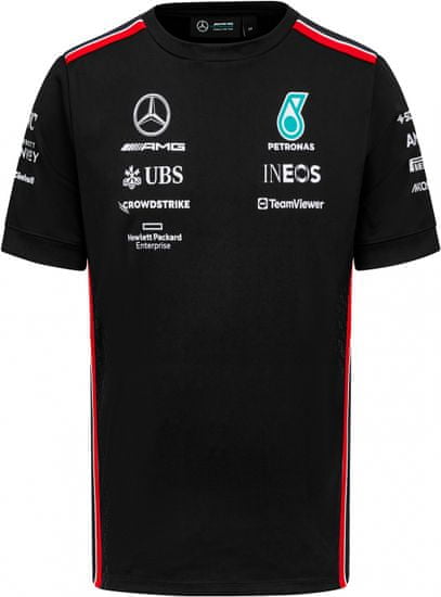 Mercedes-Benz tričko AMG Petronas F1 Driver černo-bielo-červeno-tyrkysové