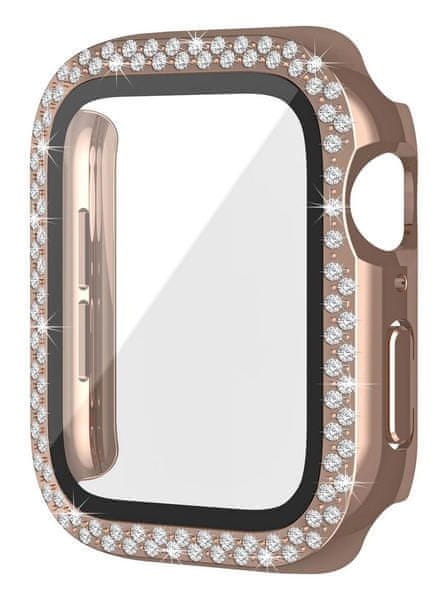 WEBHIDDENBRAND Worryfree Bling Bumper Case Apple Watch 45mm, Gold