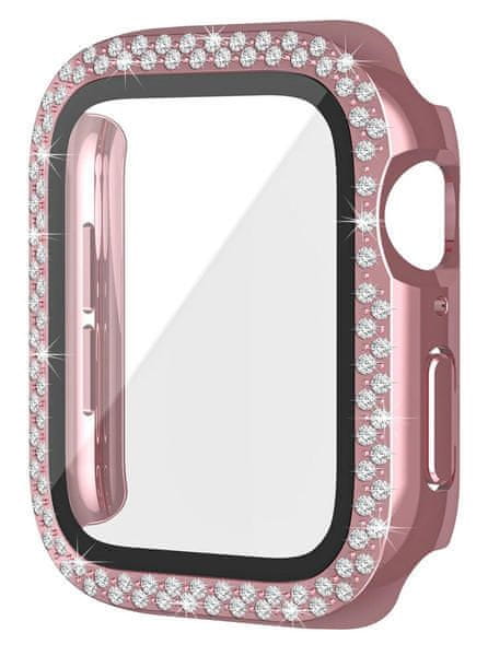 WEBHIDDENBRAND Worryfree Bling Bumper Case Apple Watch 41mm, Pink