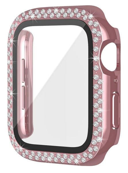 WEBHIDDENBRAND Worryfree Bling Bumper Case Apple Watch 45mm, Pink