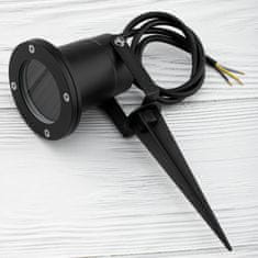 LUMILED 2x Záhradná lampa LED GU10 vodotesňa HORTI čierna s 1m káblom