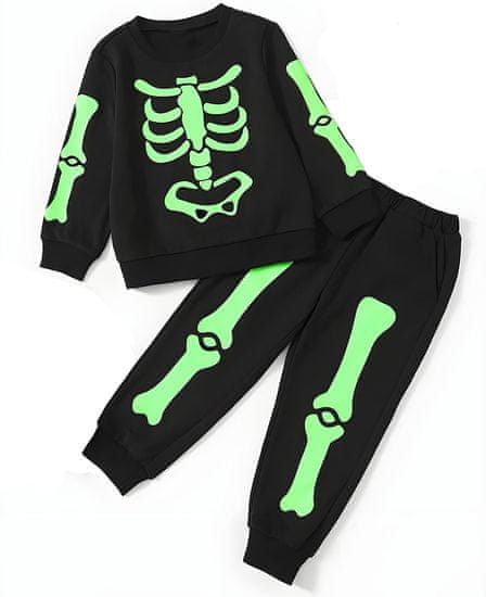 All for kids Karnevalová tepláková súprava + tričko veľkosť 104 - Shining Skeleton