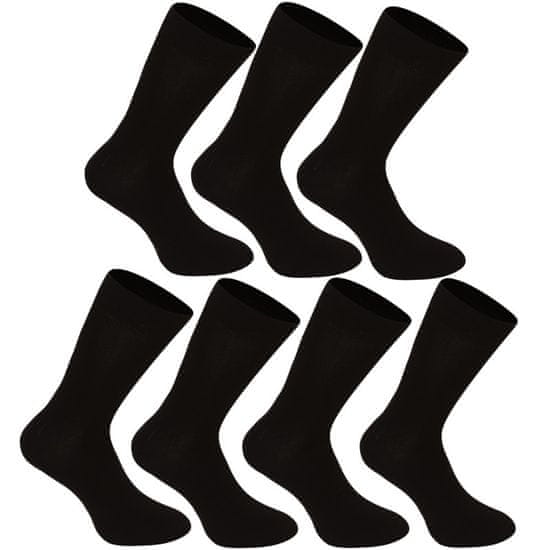 Nedeto 7PACK ponožky vysoké bambusové čierne (7NDTP001)