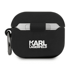Karl Lagerfeld KLACA3SILKHBK Kryt AirPods 3 čierny/čierny silikónový Iconic