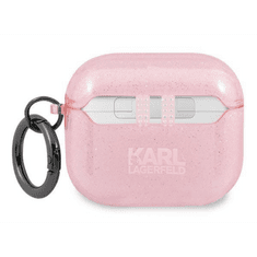 Karl Lagerfeld Karl Lagerfeld KLA3UKHGP AirPods 3 kryt ružová/ružová Glitter Karl`s Head