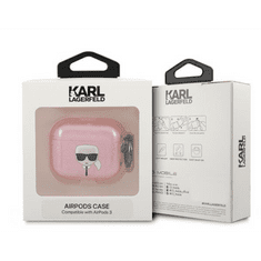 Karl Lagerfeld Karl Lagerfeld KLA3UKHGP AirPods 3 kryt ružová/ružová Glitter Karl`s Head