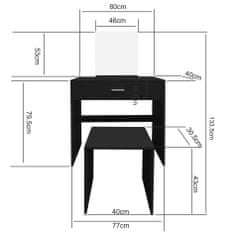 Aga Toaletný stolík s taburetom MRDT13-MB