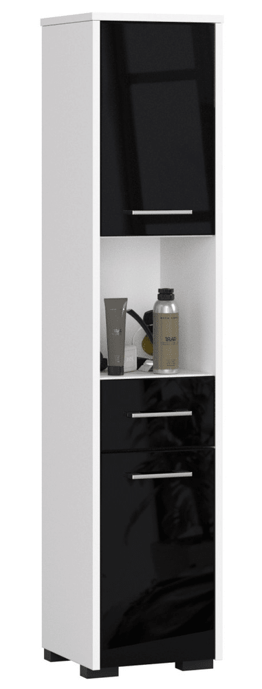 Akord Kúpeľňová skrinka Fin II 30 cm biela/čierna lesk